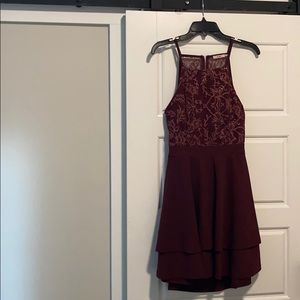 Burgundy cocktail dress